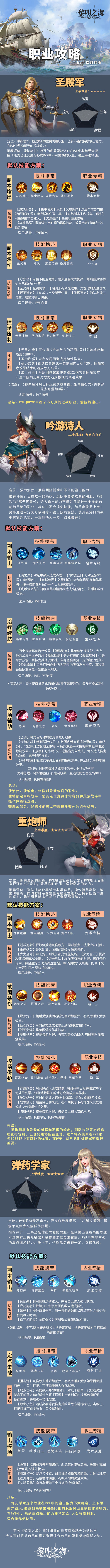 《黎明之海》职业选择推荐攻略