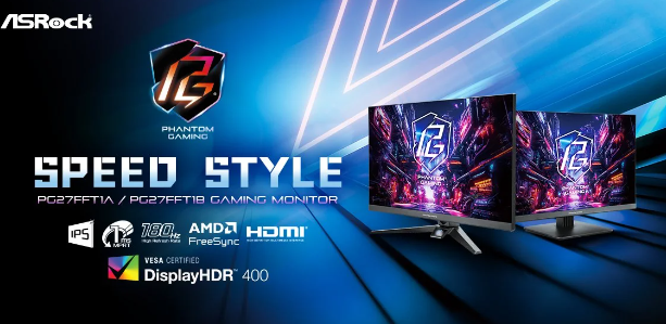 华擎国际揭晓PG27FFT1A&B显示器：27寸FHD Fast IPS面板，刷新率飙至180Hz