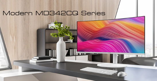 微星Modern MD342CQP系列惊艳登场：21:9超宽曲面屏，1440p分辨率下的120Hz流畅视界