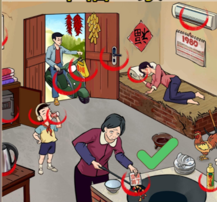 《爆梗找茬王》幸福一家关卡过关技巧