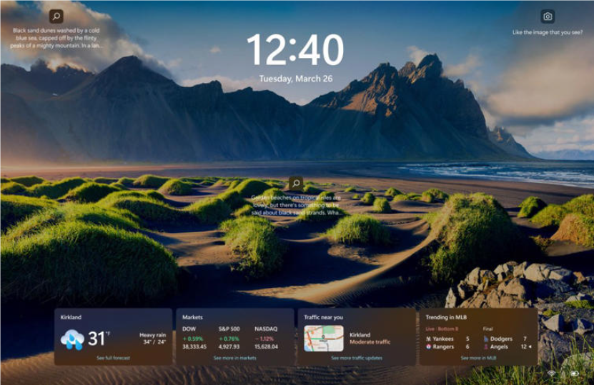 微软Win11最新Dev更新26120.1252：锁屏界面革新，引入天气、交通等实用卡片