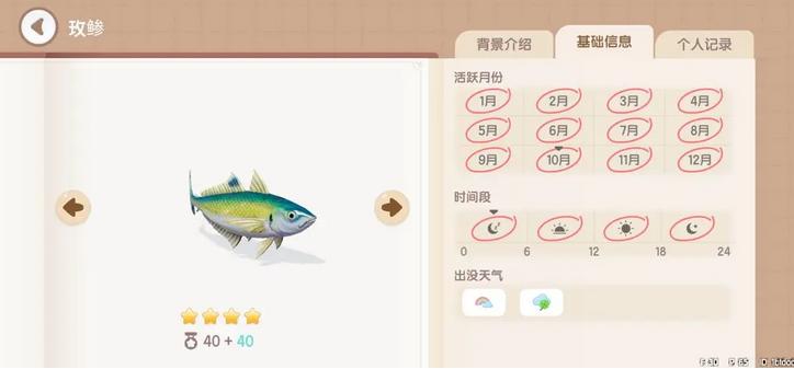 《心动小镇》全鱼类钓取位置条件一览