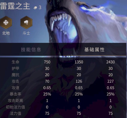 《金铲铲之战》雷霆之主技能属性一览